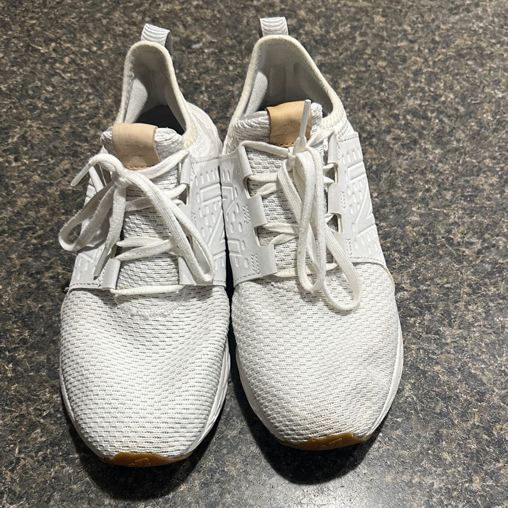 New Balance White and Tan Women's Sneakers